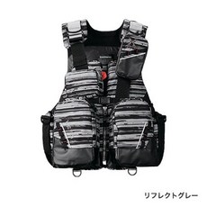 SHIMANO 釣魚救生衣 VF-275R 條紋灰色 XL 浮力7.5kg, XL(66524)
