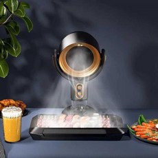 후왕 후앙 환풍기설치방법 아파트숯불 충전식 바베큐, 1개, 2. 금색 충전식 USB 단일 후드