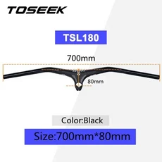 TOSEEK MTB 핸들바 탄소 섬유 자전거 통합 플랫 바 및 스템 -10도 포크 28.6mm(1-1/8") 사이클링 부품, 700 X 80mm, 1개
