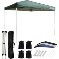 텐트 캠핑 원터치 텐트 천둥천막 접이식 캐노피 천막 지붕형 몽골텐트 접이식 캐노피차양막 행사용 방수 텐트 캠핑 타프 대형 2X2 여름 4-6 인용, 그린