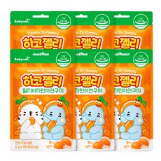 베이비락 하코젤리 멀티비타민아연구미 - 꾸미구미 리뉴얼, 45g, 6개