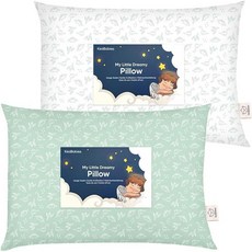 KeaBabies 1팩 유아용 베개 2세에서 5-13x18인치) 부드러운 유기농 면 아동용 베개 수면 여행 학교 어린이집 낮잠 유아 침대 세탁기 사용 가능 베개, Dinoland