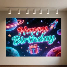 글로우 네온 생일 축하 배경 용품 댄스 카니발 파티 장식 반짝이는 사진 촬영, 01 120x90cm, 01 qmy512-