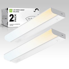 ASD LED 캐비닛 아래 조명 하드와이어 22.9cm(9인치) 4W 2700K-5000K 가능 337LM CRI90+ 주방용 직접 와이어 연결 가능한 언더 카운터 조도, 2개, 45.7cm(18인치)
