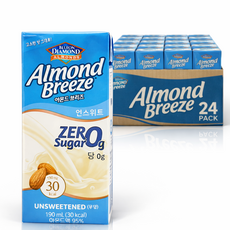 아몬드브리즈 2종(오리지널+언스위트) 두유, 24개, 190ml