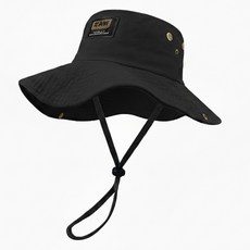 푸자오 남녀공용 정글모 아웃도어 등산 낚시 모자, 블랙