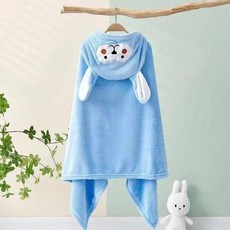兒童鬥篷浴巾 珊瑚絨帶帽浴袍披風, 藍色小猴加大加厚,70*140cm15歲, 藍色小猴, 70*140cm