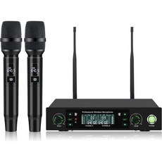 전문 무선 마이크 시스템 500피트 거리 2.4G 세트 40시간 재생 시간 충전식 다이내믹 메모리 기능 노래방 노래 DJ 교회 파티 결혼식용