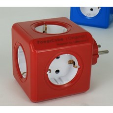 파워아트큐브V1 선없는 5구 고용량 디자인멀티탭, 1개, 레드, 77mm