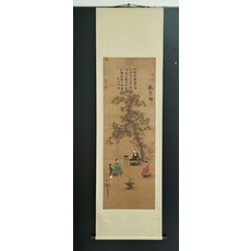 趙佶聽琴圖 畫芯絹本 仿古平紋錦綾裝裱 1:1高清複刻, 參考詳情頁