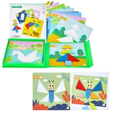 자석탱그램 칠교 노인 집중력 퍼즐 치매 예방 복지관 교구, 선택9-동물 6면 큐브퍼즐