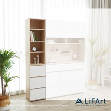 【LiFArt】Starry 萬用收納高櫃組合(免組裝/類系統櫃), 萬用收納高櫃組合, 水洗紅橡＋月光木紋