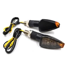 오토바이조명 2X 범용 바이크 오토바이 LED 회전 신호 표시 등 앰버 깜박이 빛 14 led 12V 2W 숏 램프, 03 Smoke light