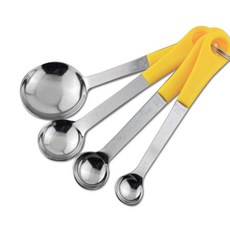 優得量匙組(4入) 調味匙 茶匙 鹽巴匙 糖匙 料理調味 精準測量 烘焙必備, 1個, 紅色