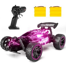 RC카 레이싱 2.4GHz 고속 원격제어 자동차 2WD 버기카 몬스터 오프로드 무선, Pink light, 1개