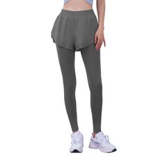 時尚巴黎 高腰瑜珈褲運動長褲運動褲緊身褲內搭褲瑜伽褲(防走光假兩件女褲子4色)