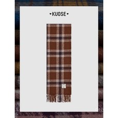 KUOSE 플래이드 프린지 머플러 빈티지 스카프