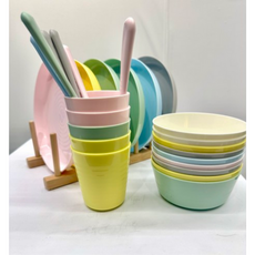 이케아 칼라스 유아 키즈 플라스틱 홈식기 1세트 (접시6+그릇6+컵6+식기도구18), 1개, .