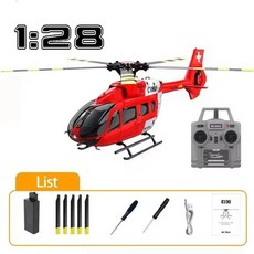 키드 C190 RC ERA 1 30 H145 스케일 2.4G 6CH 6축 광학 흐름 위치 인식 고도 플라이바리스 자동차 헬리콥터 장난감, Red