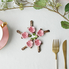 벚꽃 5P 5인용 수저받침 젓가락받침 테이블 소품 식탁 데코 식기 액세서리 다이닝 소품, 단일옵션