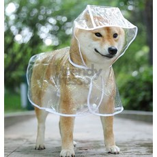 옵트샵 강아지 우비 투명 레인코트 애견레인코트, L