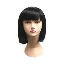 일프로- 단발머리 가발 레드 금발 핑크 블랙 노랑 연두 이벤트용품 파티용품 행사용품, 노랑(연두), 1개