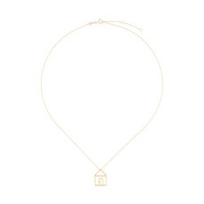 알리타 9K 옐로 골드 다이아몬드 하우스 펜던트 네크리스