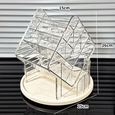 旋轉化妝品收納架 桌面分區收納櫃 多功能家用整理架, 旋轉分區收納架【透明白】360°旋轉, 1個