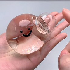 스마일 물방울 버블 말랑이 슬랑이 슬라임 주사기 덤, 1개, 물방울 말랑이+ 주사기