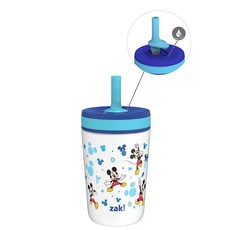 Zak Designs Sesame STREE 트리t Kelso 여행용 또는 가정용 유아용 컵 355ml(12온스) 진공 단열 스테인리스 스틸 빨대 누출 방지 디자인 어린이에, Mickey