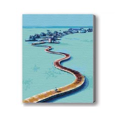 MANTO 台灣製造 DIY數字油畫 歐洲日本花海風景 初學者專用 可超取, 珍珠馬爾地夫, 1套