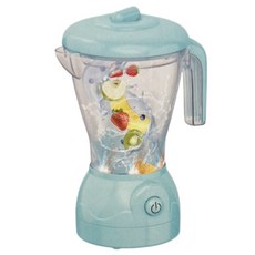 楨豐 仿真電動果汁機 燈光仿真果汁機 親子遊戲 家家酒玩具 嬰幼兒玩具 兒童玩具 生日禮物 交換禮物 幼稚園分享禮, 藍(2顆3號電池)有水果