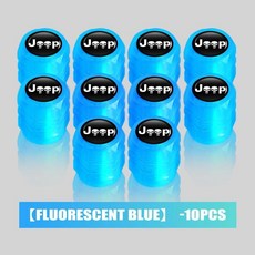 자동차 밸브 캡 스컬 휠 커버 야광 허브 랭글러 레니게이드 글래디에이터 컴패스용, 3. blue-10PCS, 1개