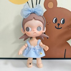 Zsiga 이동식 인형 갈망의 장소 BJD Gazi 자매 아기 드레스 Bonnette 빈티지 플로럴 스커트 흑백 웨딩드레스, 20CM 가지 누나의 옷에는 인형이 포함되어 있지 않다, 파란색 데이지 거즈 스커트 + 파란색 머리띠