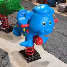 놀이터 목마 야외 흔들의자 펜션 장난감 시소, 하늘색 강아지 로커