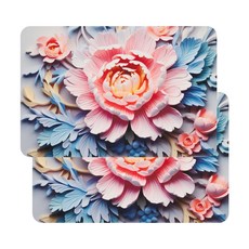 무디 플라워샤워 규조토 발매트 세탁가능한 논슬립 주방 욕실 매트 2p 세트, 플라워샤워1