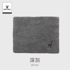 體溫魔術師 麋鹿刺繡絨毛圍脖 秋冬加長保暖脖套 輕便舒適素色頸部保暖, 深灰, 1個