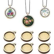 열쇠고리 귀걸이 보석용 Dnyta 10 PCS 육각 미니 자수 후프 타이니 크로스 스티치 우드 크래프트 1.6x1.5 인치, Round