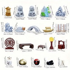 20p set 고퀄리티 섬세하게 제작된 일본풍 풍경 건축 모델 서재 풍경 장식 고즈넉한 미니어쳐 피규어 식물 꽃병 장식 소형 소품화분 다육이 꾸미기 플랜테리어 피규어 미니어처, 20개, 일본 풍경 미니어쳐