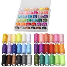 재봉실 보빈 세트 36색 365m 60번 폴리에스터 보관 케이스 포함 (바늘 없음)