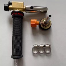 卡式氣瓶噴火槍 銅頭焊槍轉液化氣煤氣焊槍 兩用卡式噴火烤槍, 1個, 卡式電子槍頭+卡式接頭（無管）,無焊絲