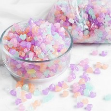 키득키득 벌크포장 야광구슬 하트 0.8cm 500g, 1개, 단일