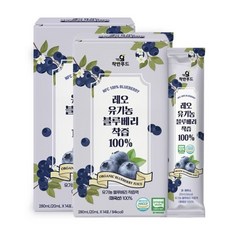 [1+1] 착한푸드 레오 유기농 블루베리 착즙 100% NFC 블루베리즙, 2개, 280g