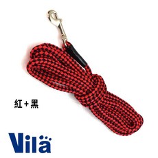 Vila 日系花色輕量超長牽繩 細圓拉繩 跨肩牽引繩, 1個, 紅+黑