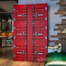 集裝箱鐵藝複古做舊工業風儲物櫃健身房更衣櫃鞋櫃衣帽收納櫃定製, 可以定製顏200*120*45
