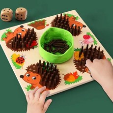 고슴도치 옷입히기 수놀이 인지훈련 치매 보드게임, 1개