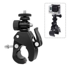 SJCAM 運動攝影機配件組：機車行車紀錄器支架、電池、記憶卡, 多用途大力夾
