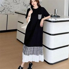 여성 플리츠 원피스 루즈핏 빅사이즈 데일리 여성 롱 원피스 나들이 여름