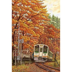 PieceRelax PieceClicks 성인용 플라스틱 직소 퍼즐 500피스 - 마츠모토 타다시 첫 강설 47.8 x 31.6cm(18.8 12.6인치) 가장 만족스러운 테, Autumn Romance, 18.8 X 12.6 Inches