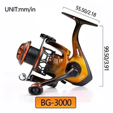 Sougayilang-낚시 릴 2000-7000 시리즈 12 + 1BB 5.0:1/4.7:1 기어비 스피닝 릴 잉어 릴 낚시 페스카, Red, 3000 Series